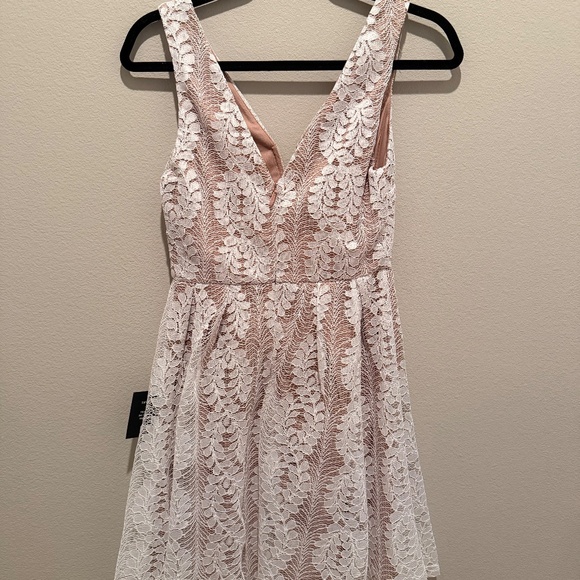 NWT Lulus All of My Heart White Lace Skater Dress - Picture 2 of 6